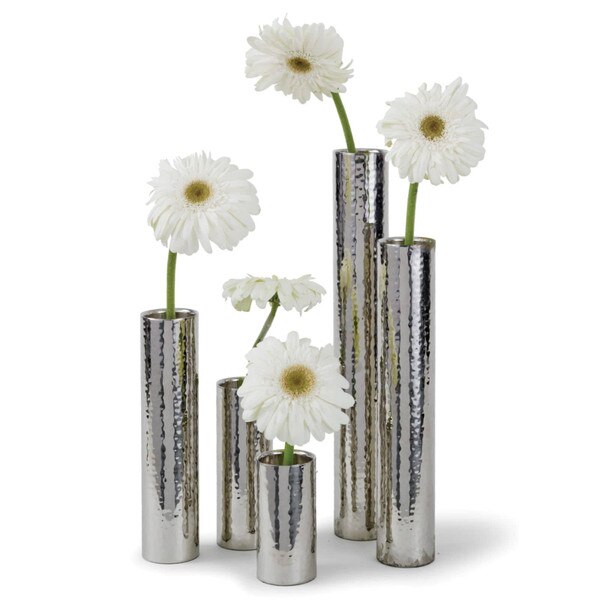 Hammered Bud Vase Set